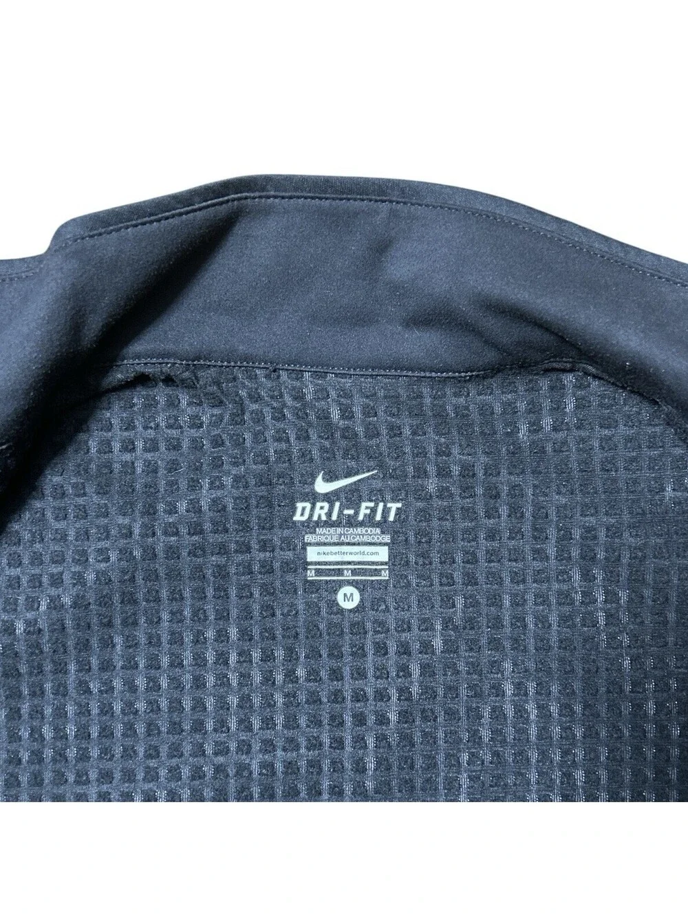 Nike Men's Dri-FIT Full Zip Running Jacket Black Lined Thumb Holes Size Medium